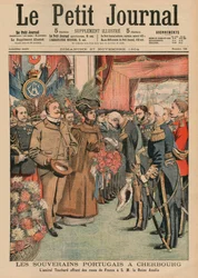 The Portuguese Sovereigns in Cherbourg, Admiral Touchard Offering French Roses to Her Majesty Queen Amelie of Portugal, Front Cover Illustration from 